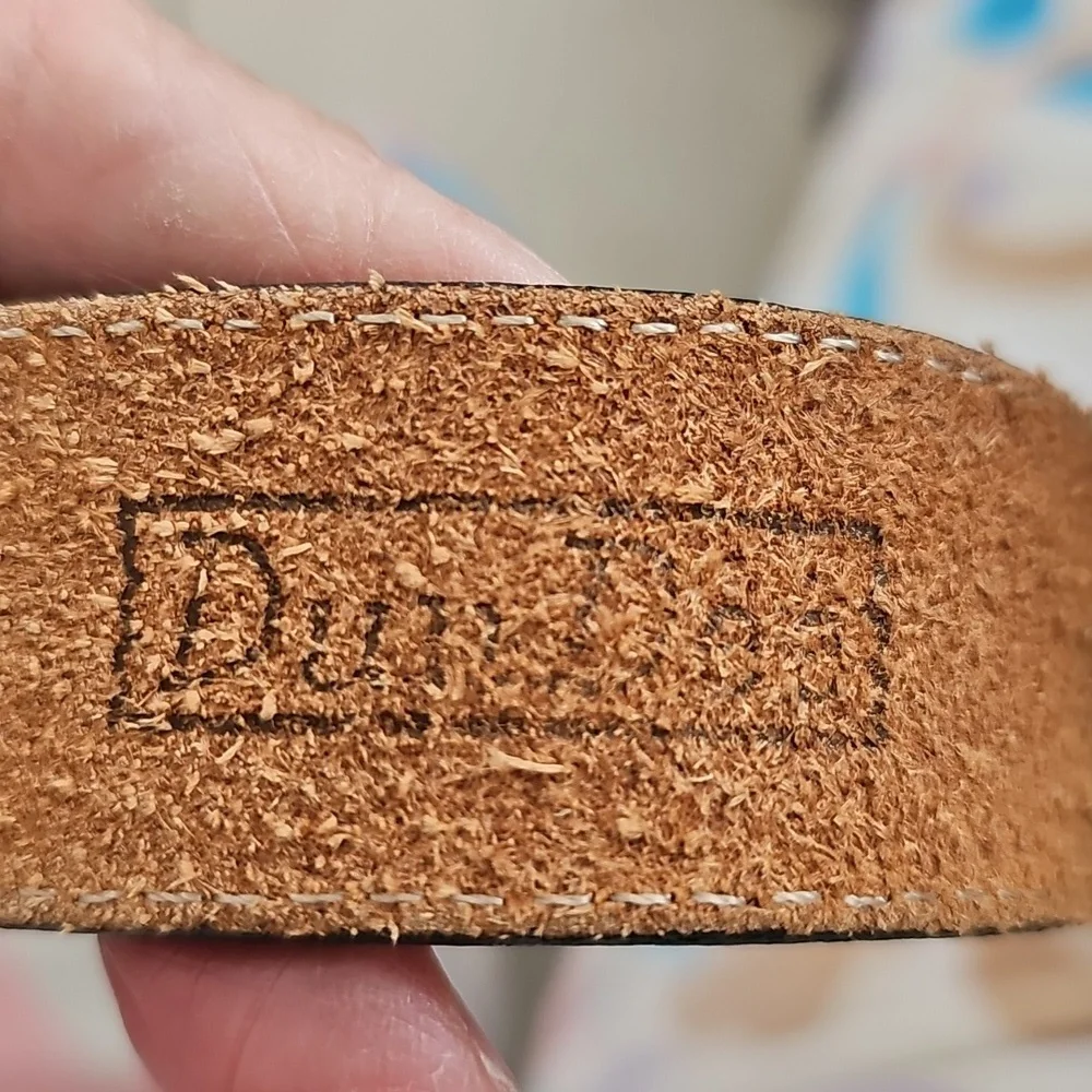 Vintage Brown Leather Belt with Gold‎ Buckle By DUNDEE Size 30